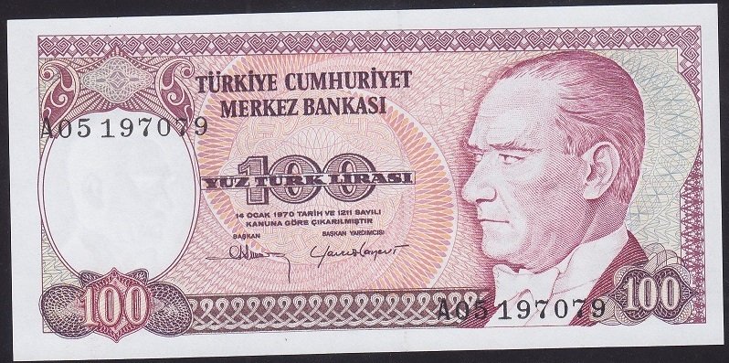 7.EMİSYON 1.TERTİP 100 LİRA A05 197079 ÇİL