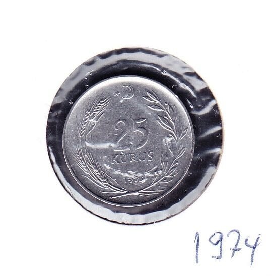 1974 Yılı 25 Kuruş Düz