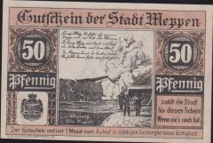 Almanya 50 Pfennig Notgeld 1921 Çil Filigranlı