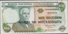 Mozambik 1000 Escudos 1976 Çilaltı Çil Pick 119 ( Sararma Var )