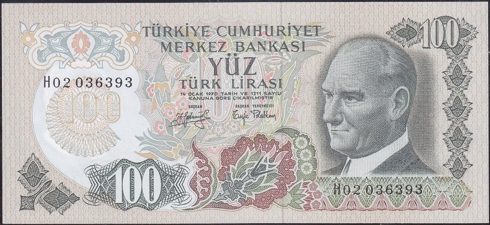 6.Emisyon 2.Tertip 100 Lira H02 036393 Çilaltı Çil
