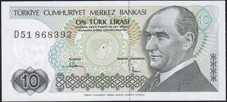 7.Emisyon 2.Tertip 10 Lira D51 868392 Çil