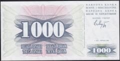 Bosna Hersek 1000 Dinar 1992 Çil Pick 15