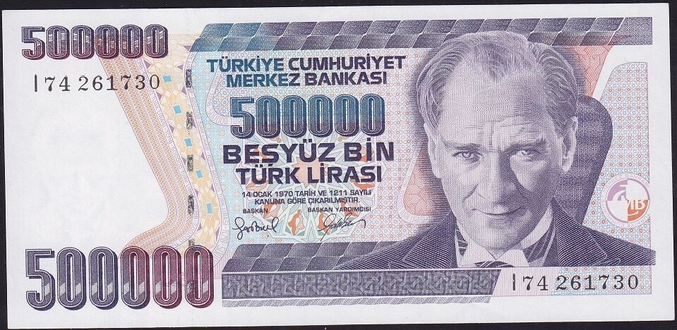 7.Emisyon 4.Tertip 500000 Lira I74 261730 Çilaltı Çil