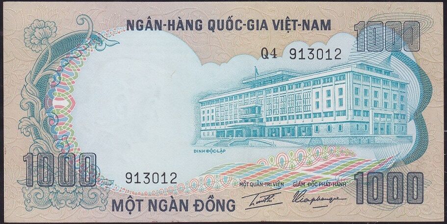 Vietnam ( Güney ) 1000 Dong 1972 Çilaltı Çil Pick 34