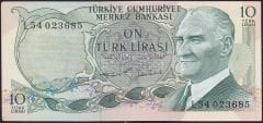6.Emisyon 2.Tertip 10 Lira L54 023685 Ççt Çilaltı