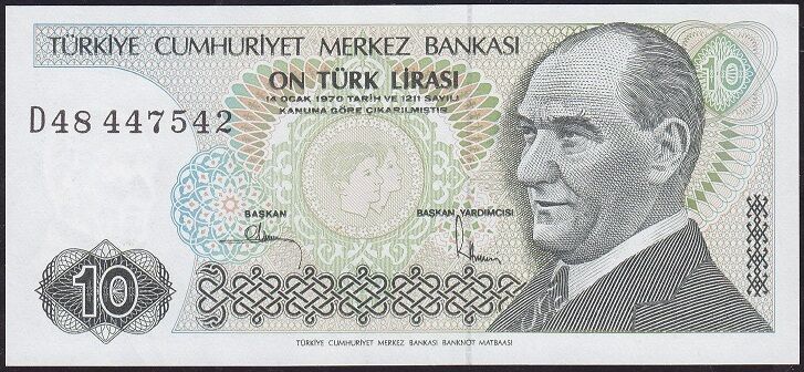 7.Emisyon 2.Tertip 10 Lira D48 447542 Çilaltı