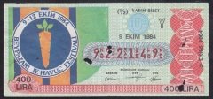 1984 9 EKİM YARIM BİLET Y SERİSİ