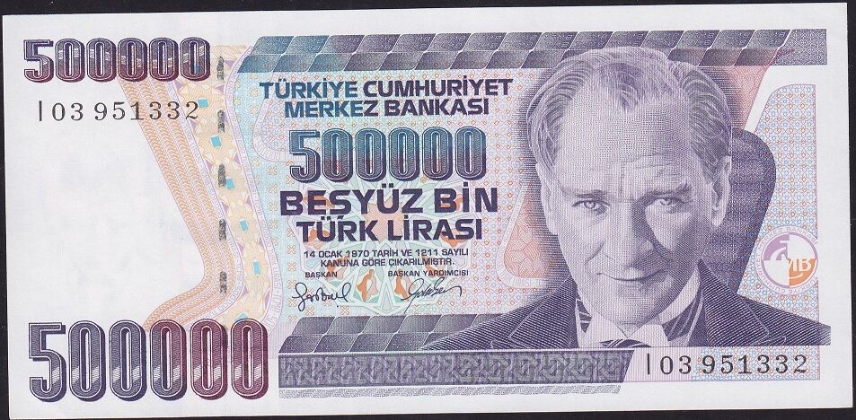7.Emisyon 4.Tertip 500000 Lira I03 951332 Çilaltı
