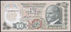 6.Emisyon 1.Tertip 100 Lira E18 416510 Çok Çok Temiz+