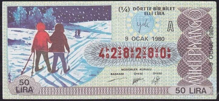 1980 9 Ocak Çeyrek Bilet - A Serisi
