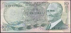 6.Emisyon 2.Tertip 10 Lira L49 419860 Çok Çok Temiz