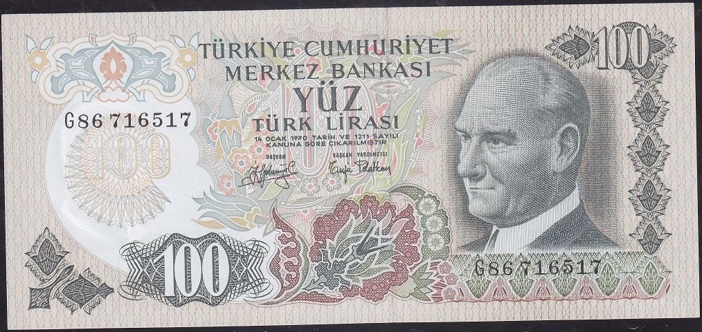 6.Emisyon 2.Tertip 100 Lira G86 716517 Çilaltı Çil
