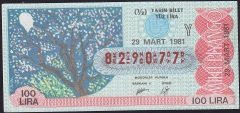 1981 29 Mart Yarım Bilet - Y Serisi
