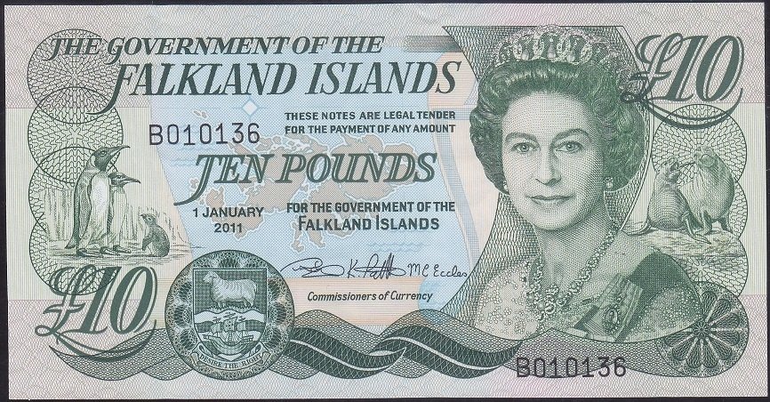 Falkland Adaları 10 Pound 2011 Çil Pick18