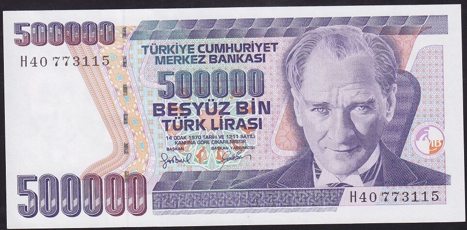 7.Emisyon 4.Tertip 500000 Lira H40 773115 Ççt Çilaltı