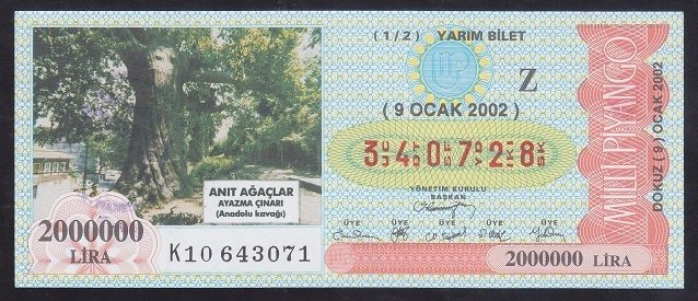 2002 9 OCAK YARIM BİLET