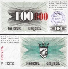 Bosna Hersek 100000 Dinar 1992 Çil Pick 56d