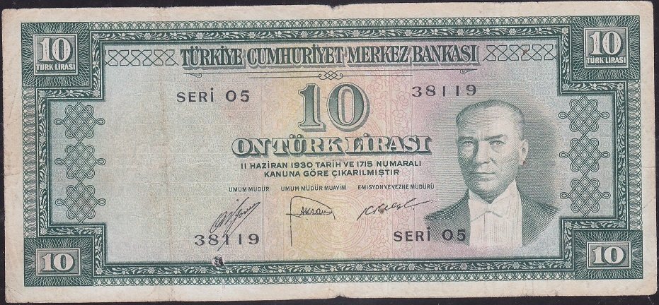 5.Emisyon 2.Tertip 10 Lira O5 38119 Temiz