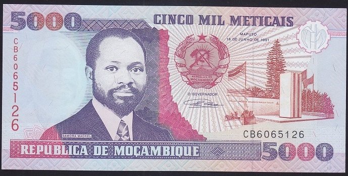 MOZAMBİK 5000 METİCAİS 1991 ÇİL