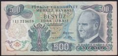 6.Emisyon 2.Tertip 500 Lira I17 213659 Çok Temiz