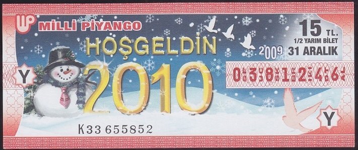2009 31 ARALIK YARIM BİLET Y SERİSİ