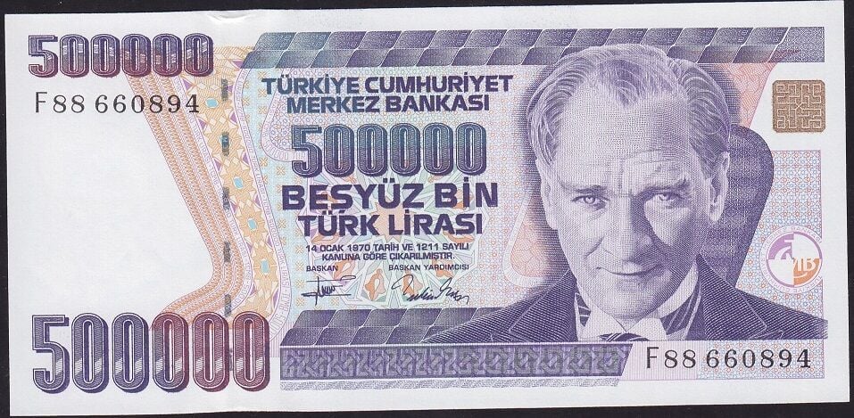 7.Emisyon 3.Tertip 500000 Lira F88 660894 Çilaltı Çil