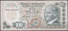 6.Emisyon 1.Tertip 100 Lira B87 297555 Çok Temiz+