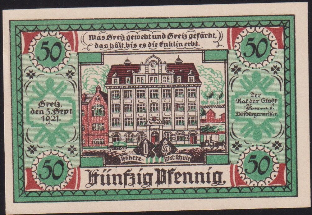 Almanya 50 Pfennig Notgeld 1921 Çil