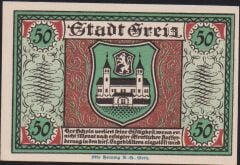 Almanya 50 Pfennig Notgeld 1921 Çil