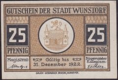 ALMANYA 25 PFENNİNG NOTGELD 1922 ÇİL