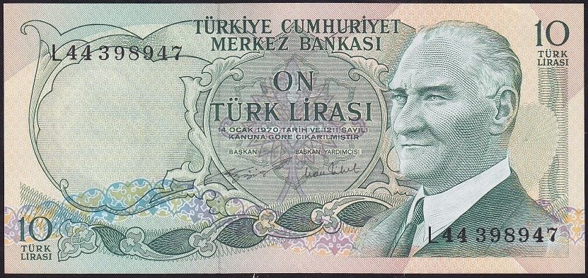 6.Emisyon 2.Tertip 10 Lira L44 398947 Çilaltı