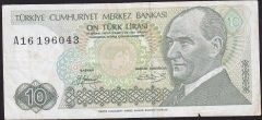 7.Emisyon 1.Tertip 10 Lira A16 196043 Çok Temiz