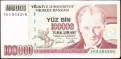 7.Emisyon 3.Tertip 100000 Lira I64 564366 Çok Temiz +