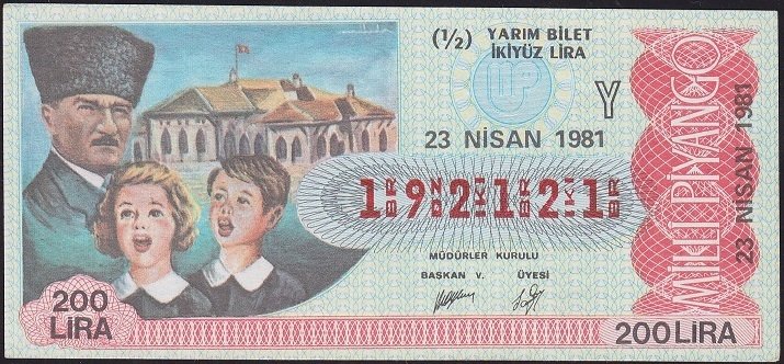 1981 23 Nisan Yarım Bilet - Y Serisi