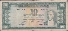 5.Emisyon 2.Tertip 10 Lira L3 83224 Temiz +