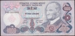 6.EMİSYON 2.TERTİP 1000 LİRA C80 202865 ÇOK TEMİZ +