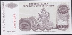 Hırvatistan 500000000 Dinar 1993 Çil Pick R26