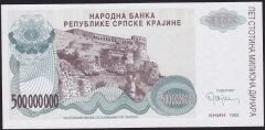 Hırvatistan 500000000 Dinar 1993 Çil Pick R26