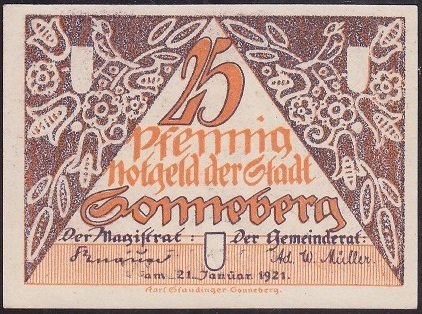 ALMANYA 25 PFENNİNG NOTGELD 1921 ÇİL