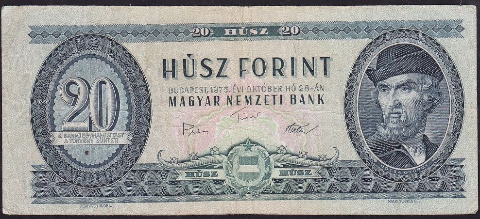Macaristan 20 Forint 1975 Çok Temiz