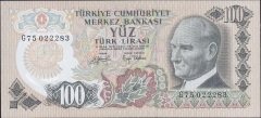 6.Emisyon 2.Tertip 100 Lira G75 022283 Çil