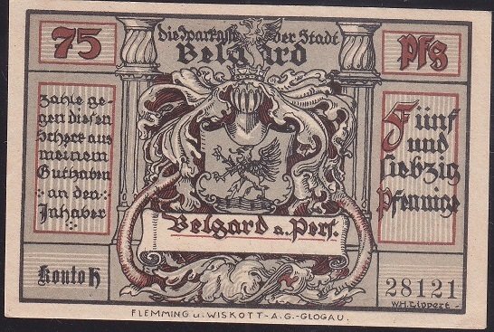 ALMANYA 75 PFENNİG NOTGELD 1920 ÇİLALTI ÇİL