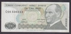 7.EMİSYON 1.TERTİP 10 LİRA C66 536513 ÇÇT