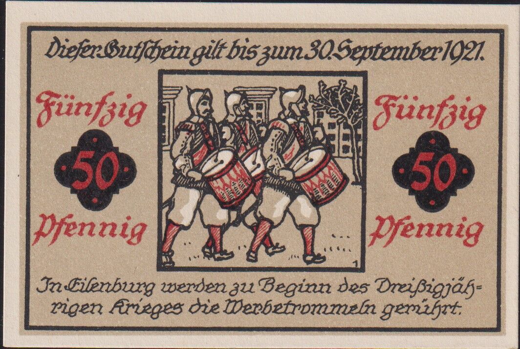 Almanya 50 Pfennig Notgeld 1921 Çil