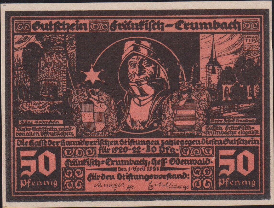 Almanya 50 Pfennig Notgeld 1921 Çil