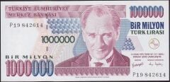 7.Emisyon 3.Tertip 1000000 Lira P19 842614 Çilaltı Çil