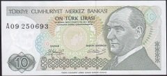 7.Emisyon 1.Tertip 10 Lira A09 250693 Çilaltı Çil