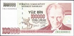 7.Emisyon 3.Tertip 100000 Lira I62 036902 Çok Çok Temiz +