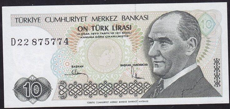 7.Emisyon 2.Tertip 10 Lira D22 875774 Çilaltı Çil
